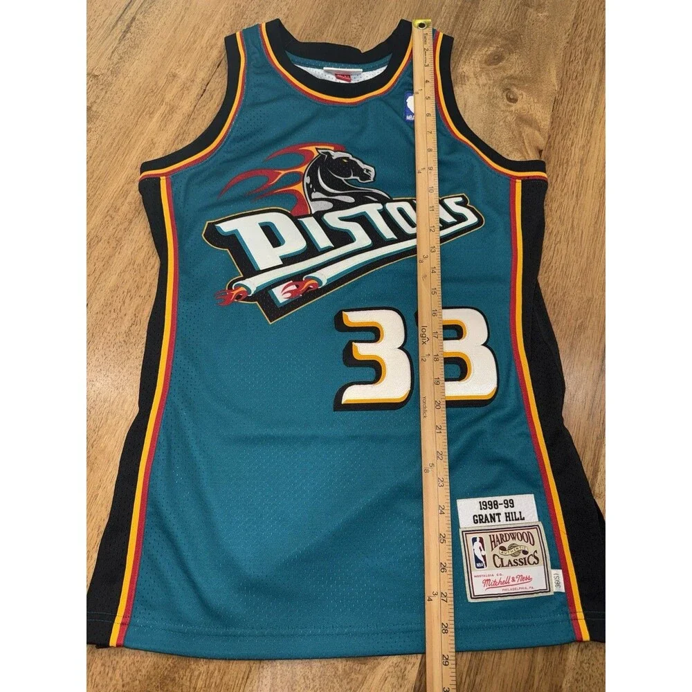 mitchell and ness nba jersey Detroit Pistons Grant Hill Throwback Small Stitched